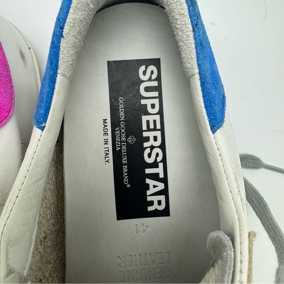 Golden Goose Sneakers Rare Pink & Blue Womens Size 41 US Size 11 GGDB Super-Star - Picture 7 of 11